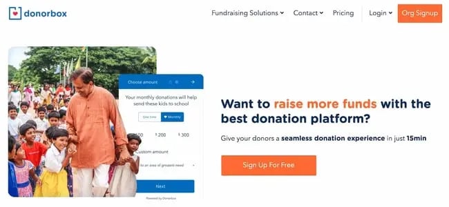 download page for the wordpress donation plugin donorbox