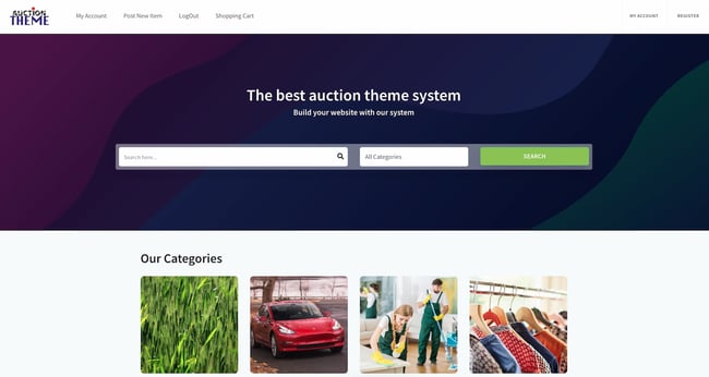 demo for the ecommerce wordpress theme woocommerce auction theme by sitemile