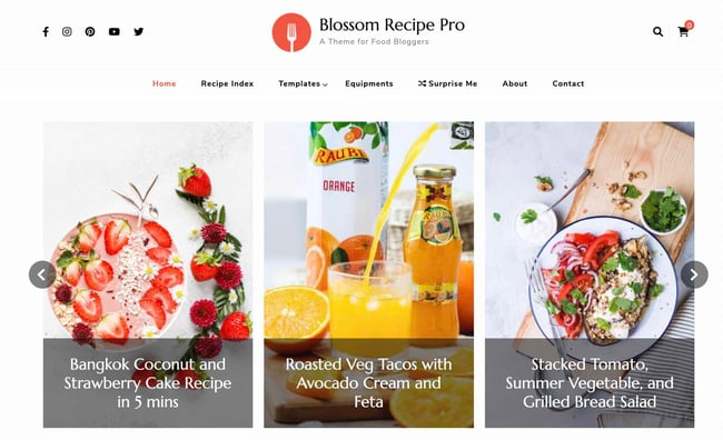 wordpress food blog themes free, Blossom Recipe Pro