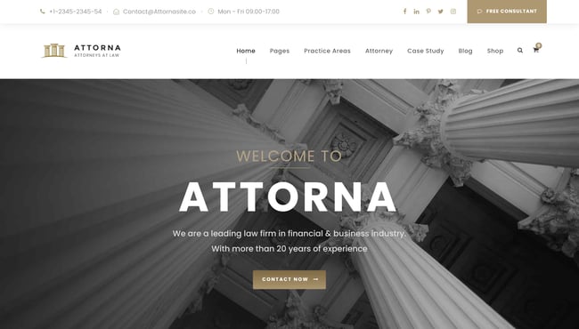 WordPress law firm themes: Attorna