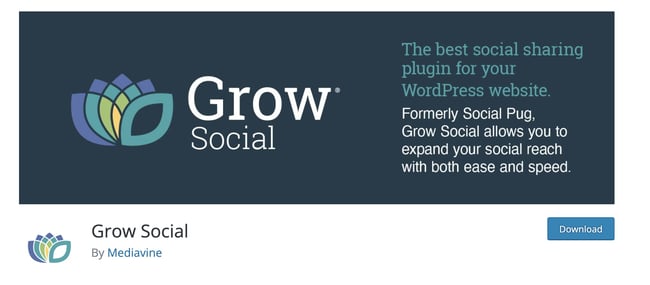WordPress social sharing plugins: Grow social 