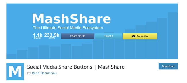 WordPress social sharing plugins: Mashshare
