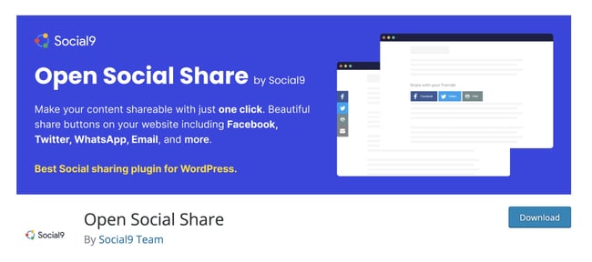 WordPress social sharing plugins: Open Social Share