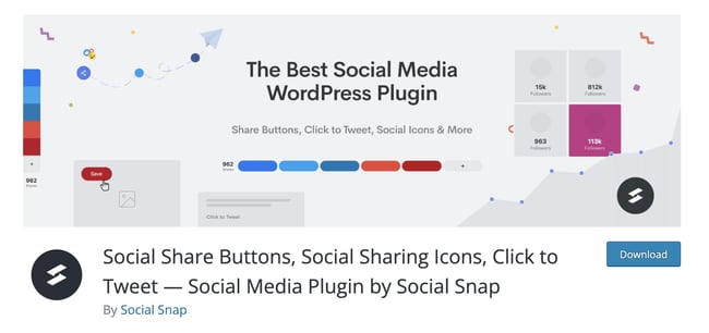 WordPress social sharing plugins: Social Snap 