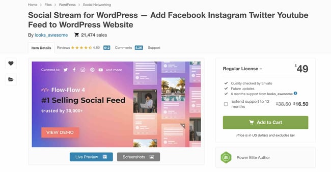 WordPress social sharing plugins: Social Stream