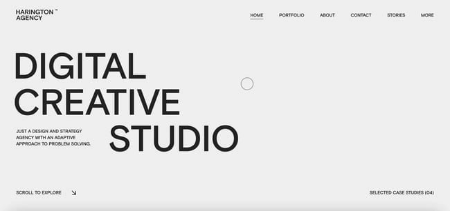 harington best wordpress themes home page sample for digital creative studio 