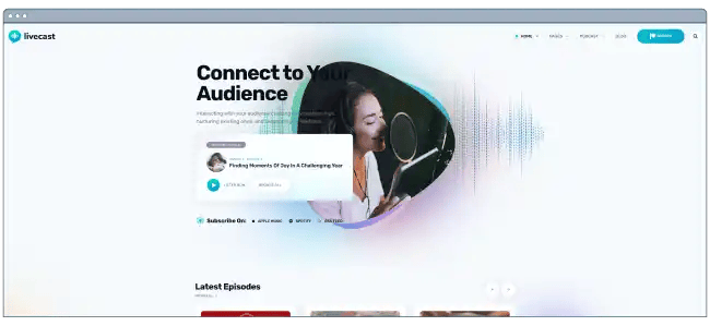 WordPress theme for podcasters: Livecast
