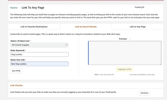 product search for how to add Amazon affiliate links to WordPress posts