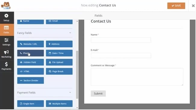 With the WPForms plugin, you can create beautiful mobile-friendly forms, as shown here. 