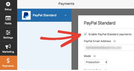 enabling paypal payments in wordpress using wpforms paypal addon
