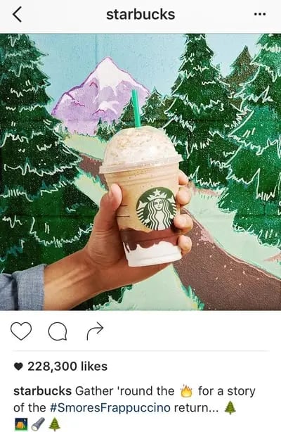 Instagram caption with emojis by Starbucks
