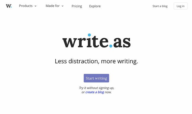 Best blogging platform: Write.as