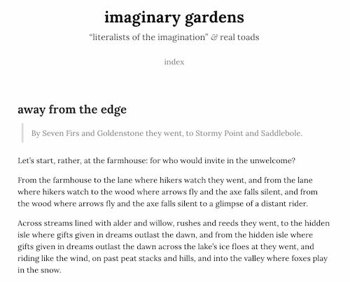 Best blogging platform example: Write.as and Imaginary Gardens