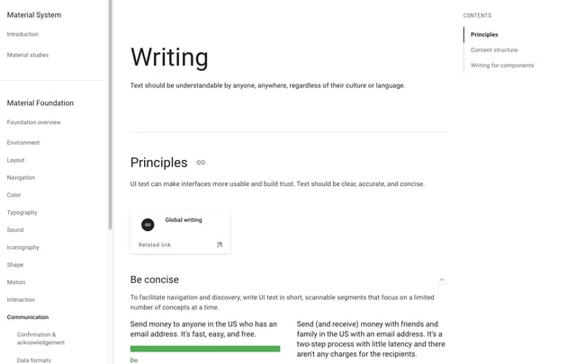 writing style guide examples: google