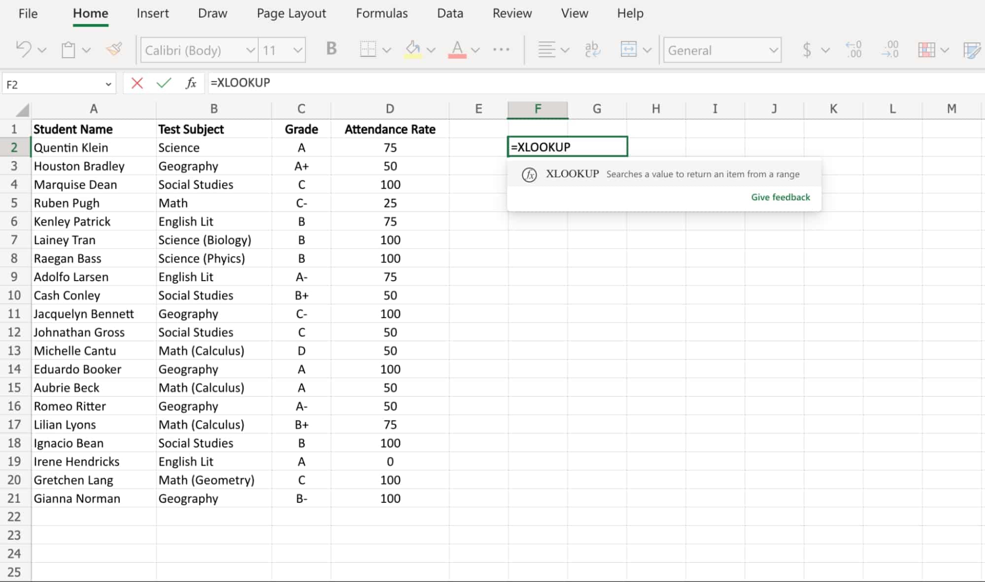  xlookup example, Excel