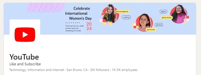LinkedIn YouTube banner, 3 different faces of women - International Women's Day Celebration 2024.