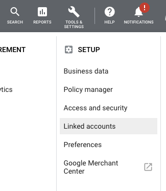 "Linked accounts" paper point wrong Google Ads