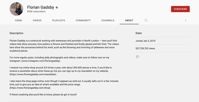 youtube channel description example: florian gadsby