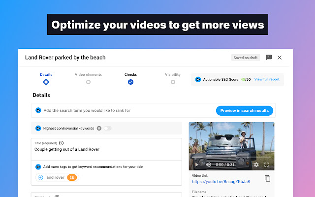 youtube seo tool: vidiq