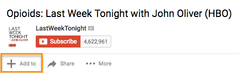 Add to button for creating YouTube playlists.