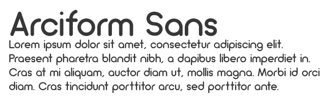 Arciform Sans Regular free modern font