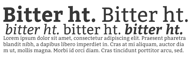 Bitter ht free serif font