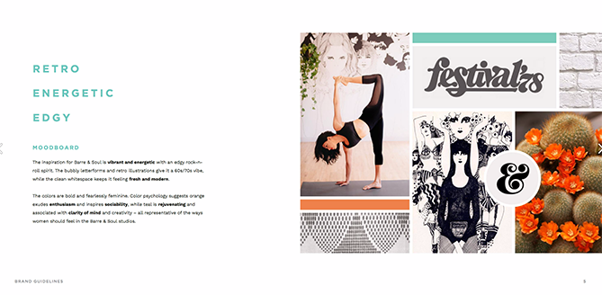 Color palette for Barre & Soul whose brand inspiration includes Retro, Energetic, and Edgy