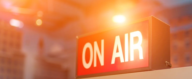 on air sign during a live stream