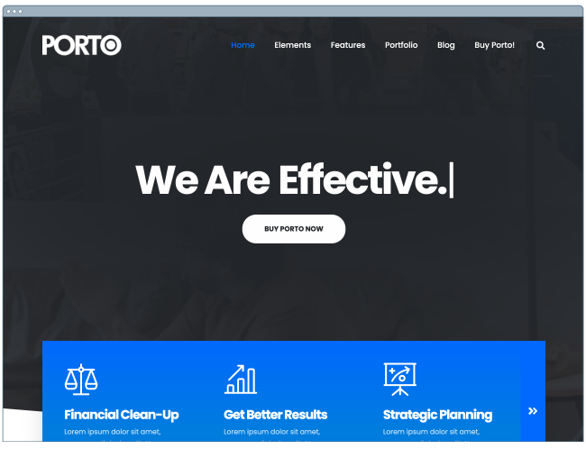 one page website template: porto