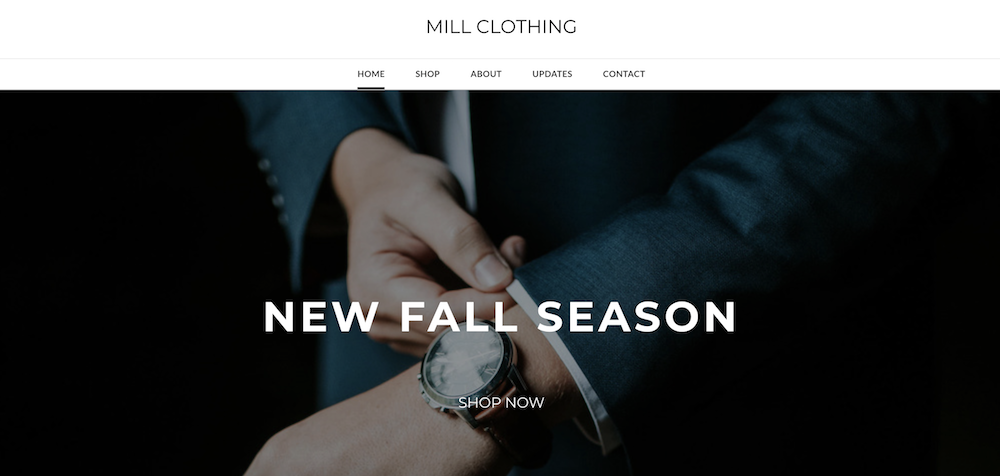 Website by Mill Clothing built with Weebly