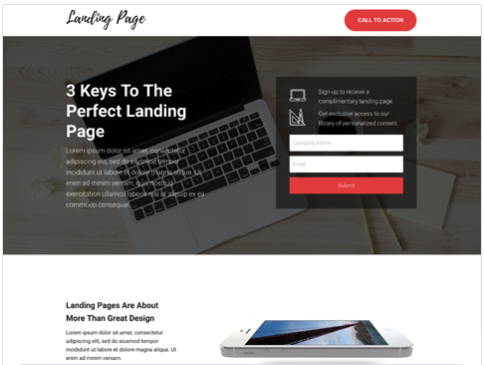 Landing Form Landing Page Template from Hubspot