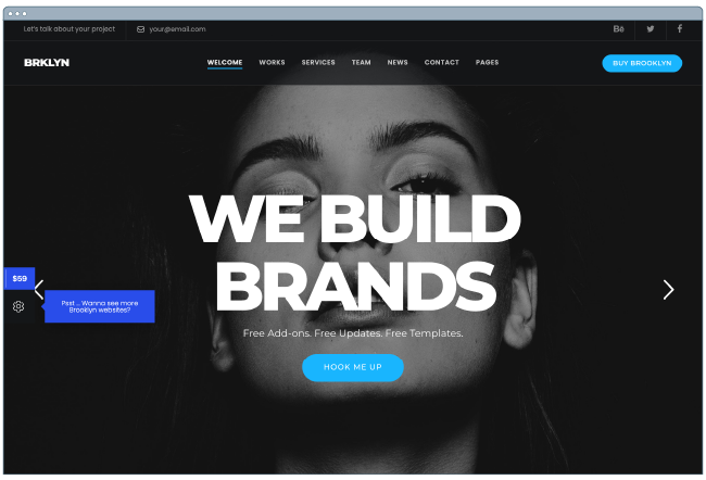 one page website template: brooklyn