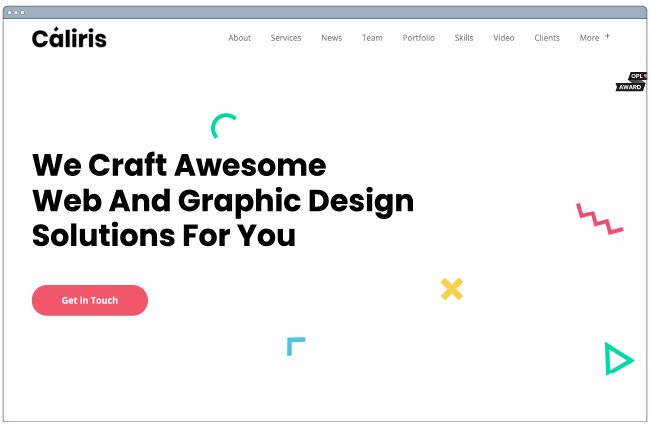 one page website template: caliris
