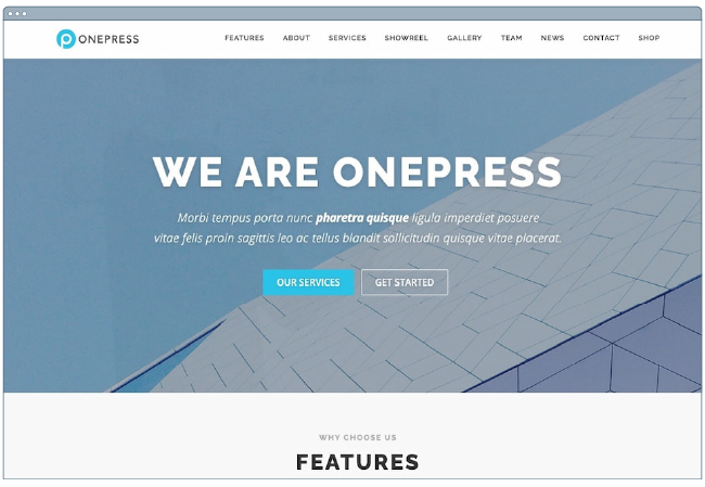 one page website template: one press