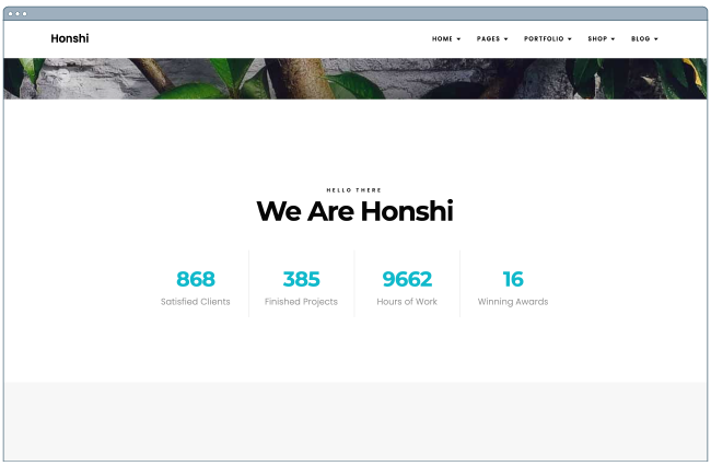 one page website template: honshi