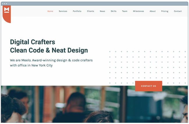 one page website template: meelo