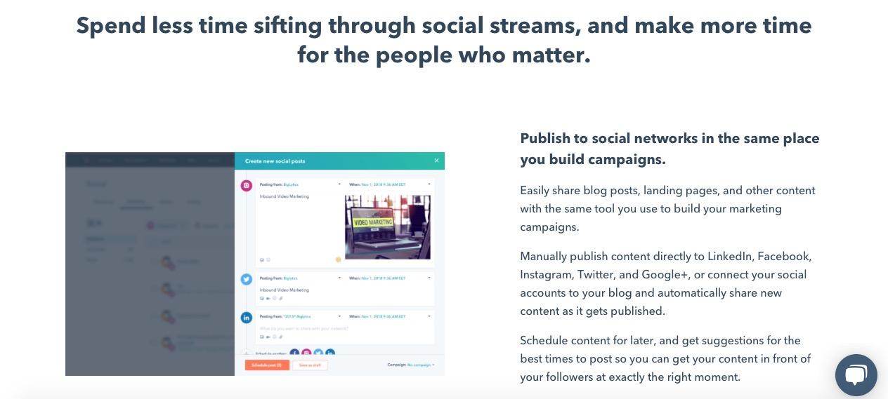 Example of HubSpot's social tool