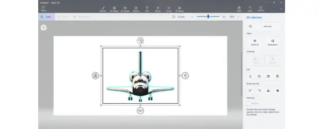 Screenshot of free design software Paint 3D, design project