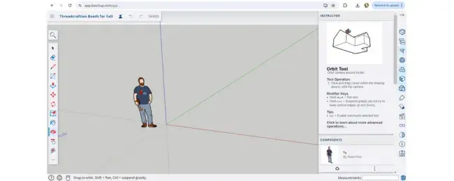 Learning to use design software SketchUp with tutorial