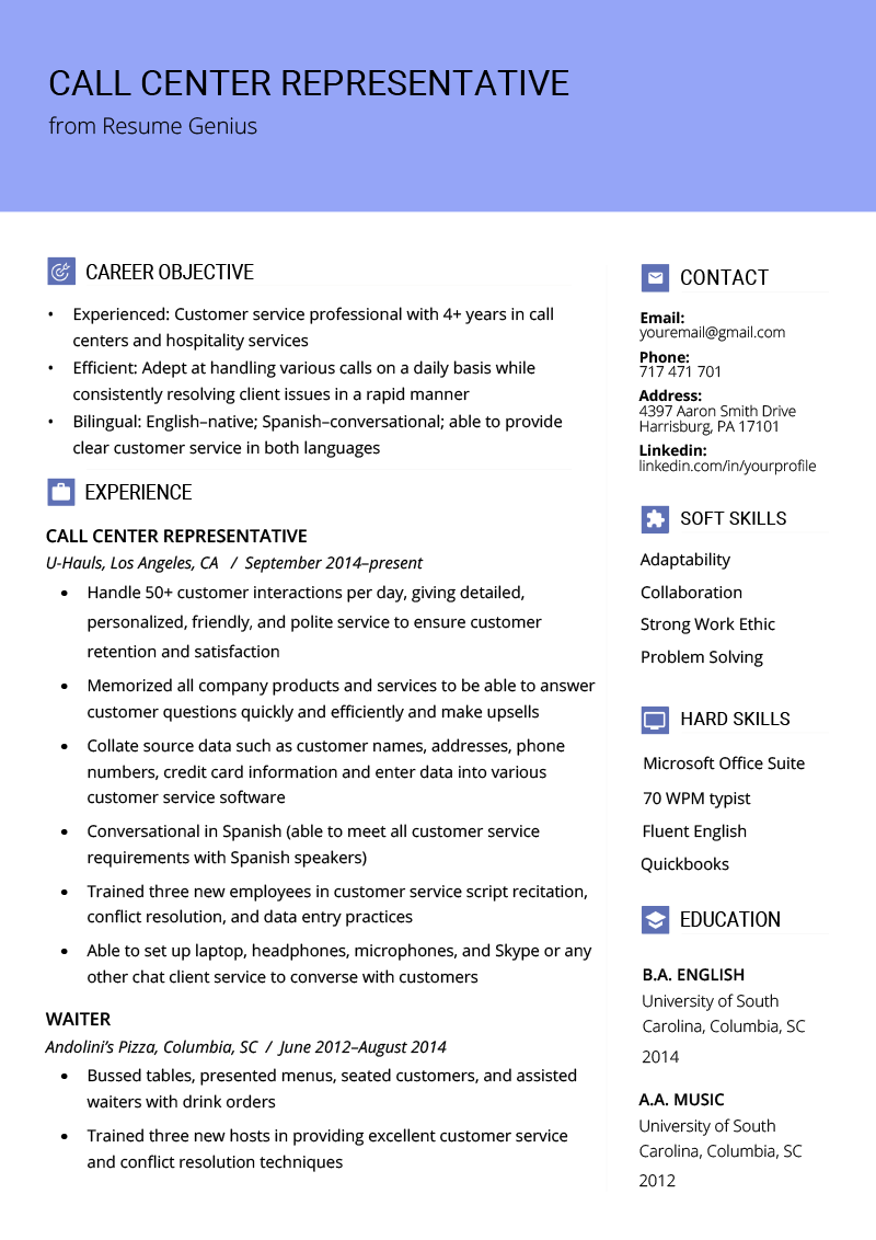 Call-Center-Representative-Resume-Example-Template