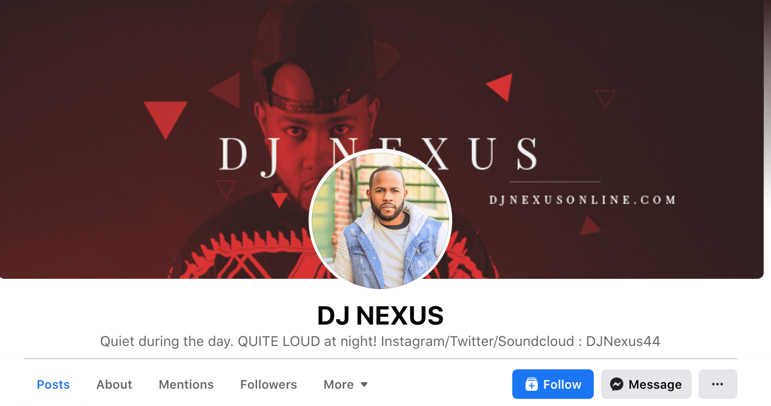 Professional bio example from DJ Nexus