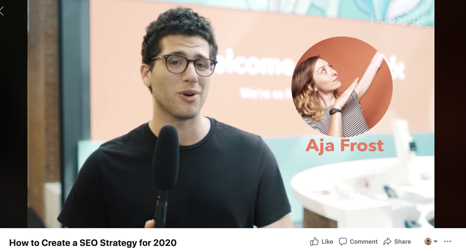 Facebook live video thumbnail from HubSpot's How to Create a SEO Strategy for 2020 content