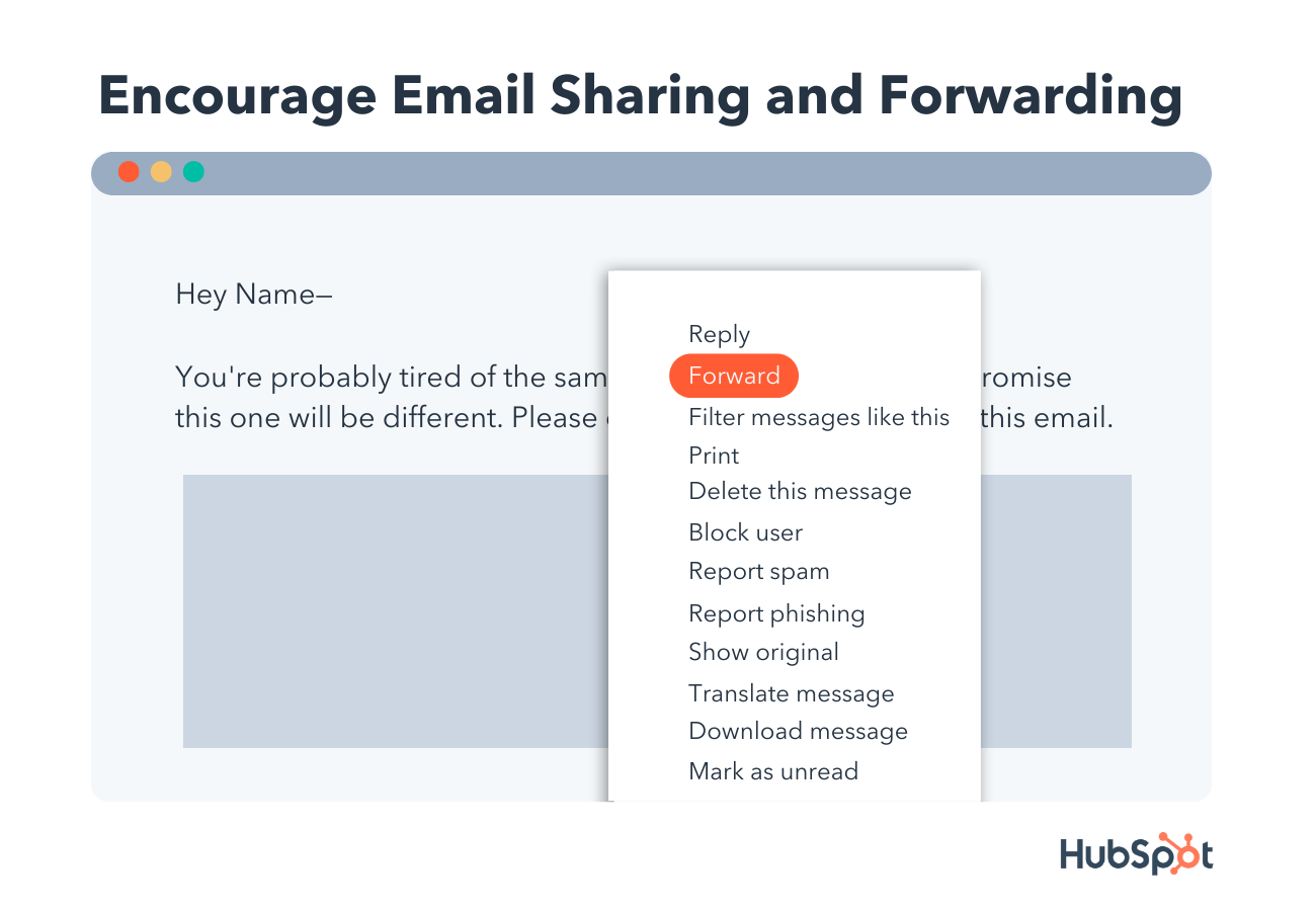 mailing list sign up tip: encourage email sharing and forwarding