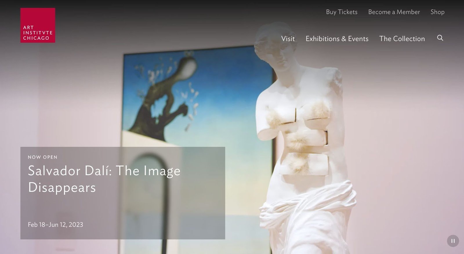 homepage for the museum website the art institute of chicago