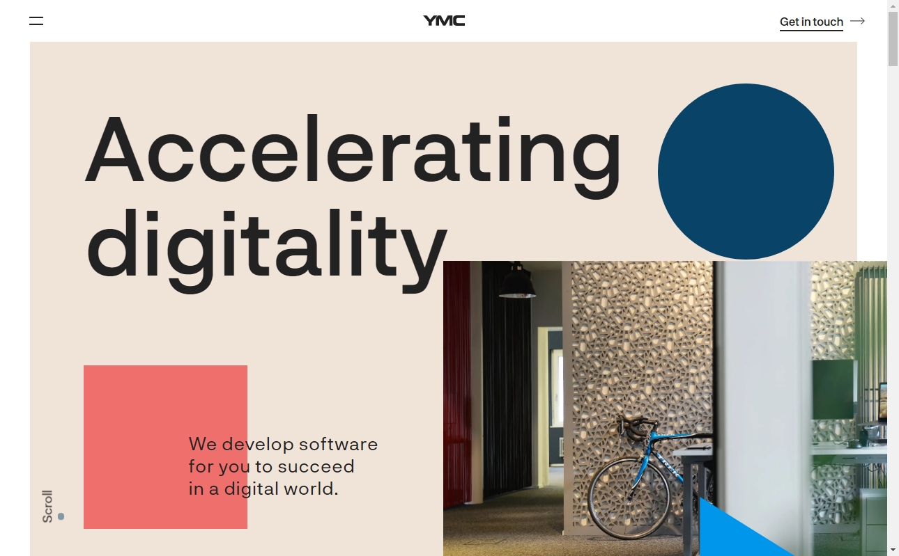 ymc landing page with brown website design