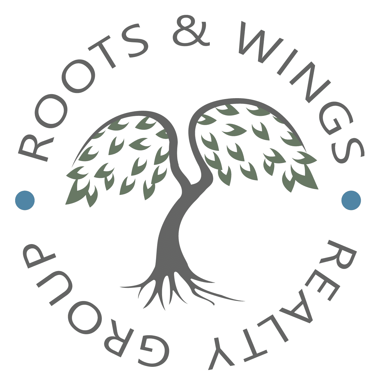 creative real estate logos: roots & wings realty group