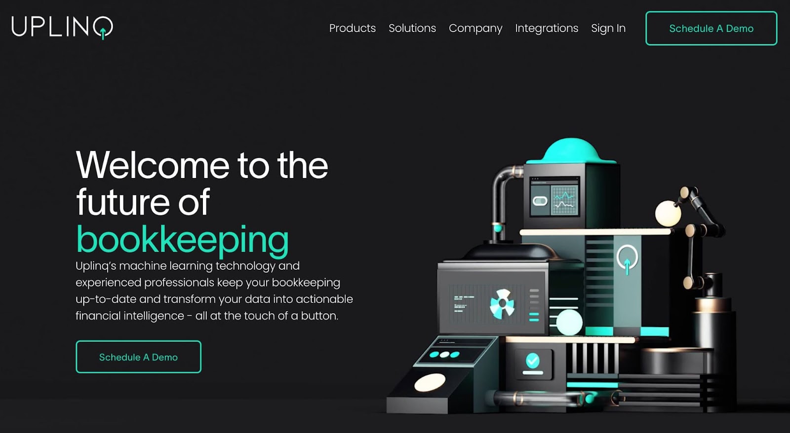 homepage for the 3d website uplinq