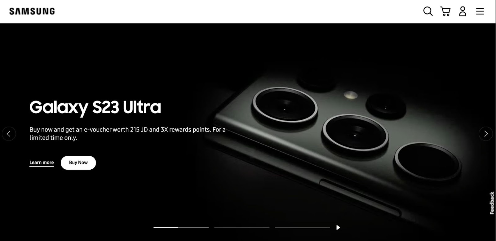 homepage for the 3d website samsung