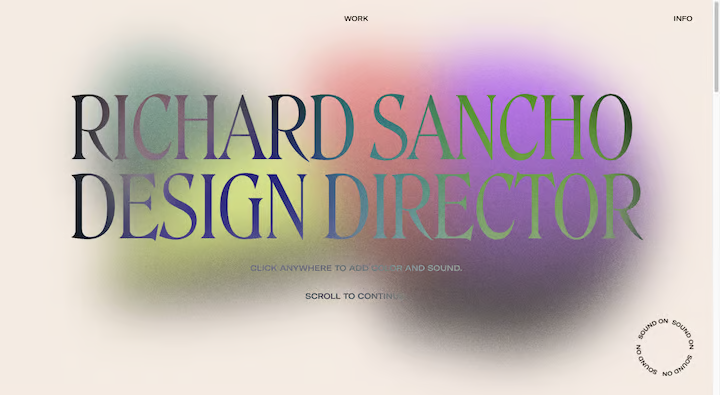 homepage for the 3d website richard sancho