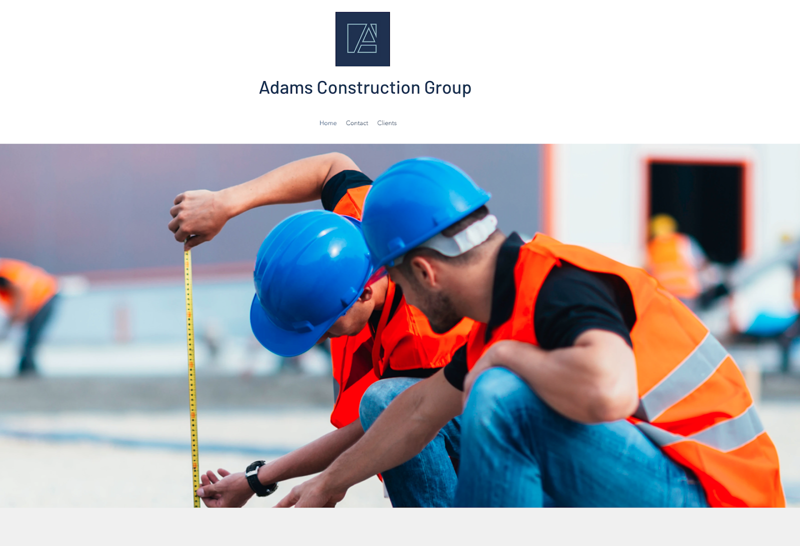 Adams Construction Group AI Website Design ExampleIMG name: adams